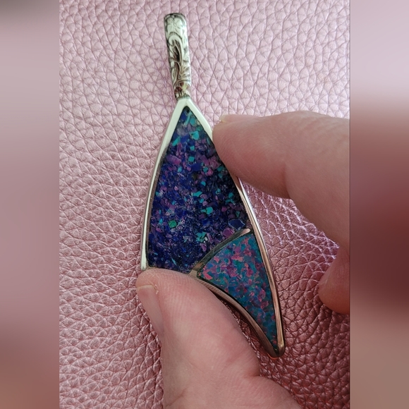 Silver and opal pendant - Picture 4 of 4